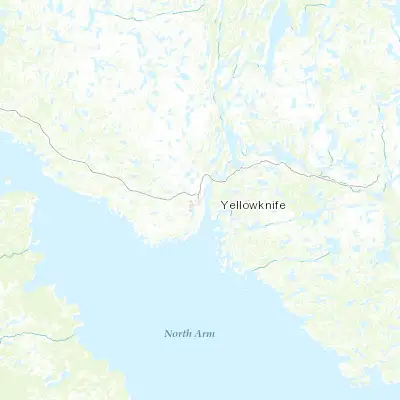 Map showing location of Yellowknife (62.454110, -114.372480)