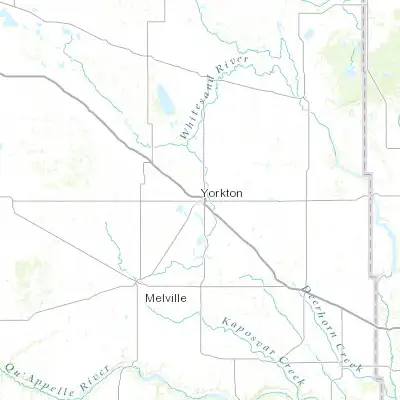 Map showing location of Yorkton (51.216700, -102.467660)