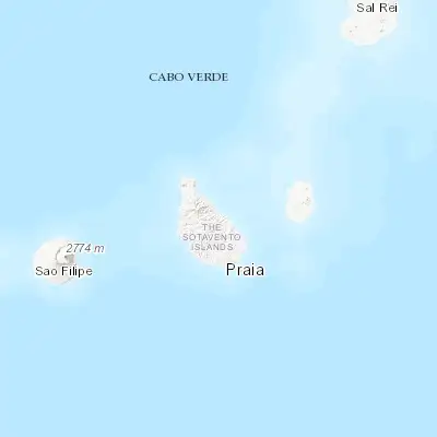 Map showing location of Santa Cruz (15.133330, -23.566670)