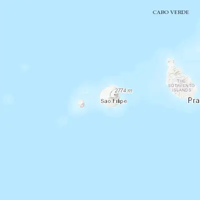 Map showing location of São Filipe (14.896100, -24.495560)