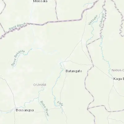 Map showing location of Batangafo (7.300820, 18.283300)