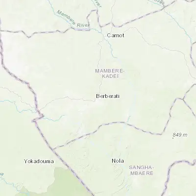 Map showing location of Berbérati (4.261160, 15.792160)