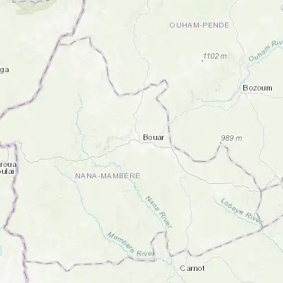 Map showing location of Bouar (5.934040, 15.595990)