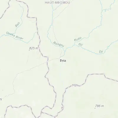 Map showing location of Bria (6.542330, 21.986330)