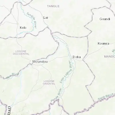 Map showing location of Bébédja (8.676100, 16.566000)