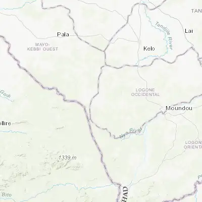 Map showing location of Beïnamar (8.669800, 15.381300)