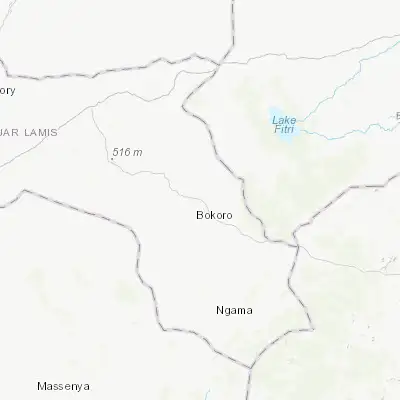 Map showing location of Bokoro (12.378130, 17.058760)