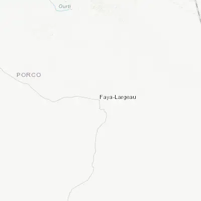 Map showing location of Faya-Largeau (17.925700, 19.104280)