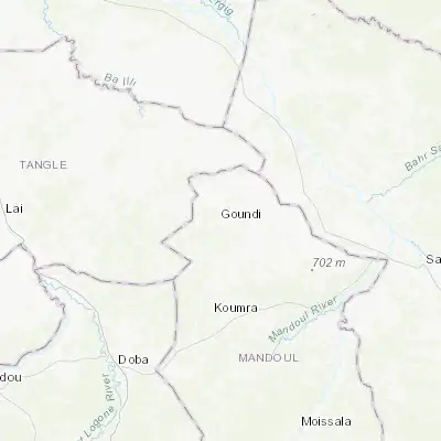 Map showing location of Goundi (9.362670, 17.365970)