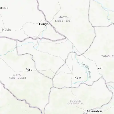 Map showing location of Gounou Gaya (9.629400, 15.513200)