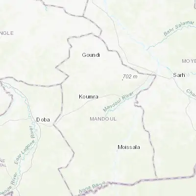 Map showing location of Koumra (8.915870, 17.550460)