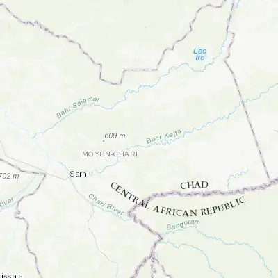 Map showing location of Kyabé (9.451490, 18.944930)