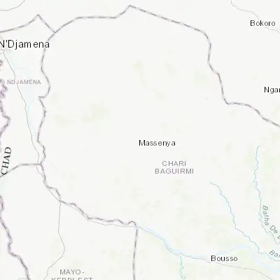 Map showing location of Massenya (11.403450, 16.170370)