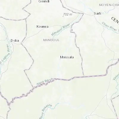 Map showing location of Moïssala (8.340400, 17.766300)