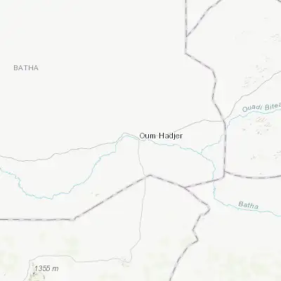 Map showing location of Oum Hadjer (13.295400, 19.696600)