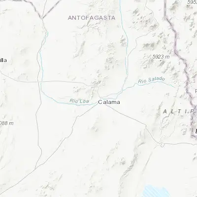 Map showing location of Calama (-22.456670, -68.923710)