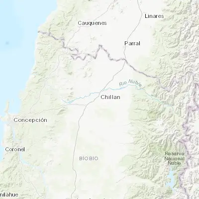 Map showing location of Chillán (-36.606640, -72.103440)