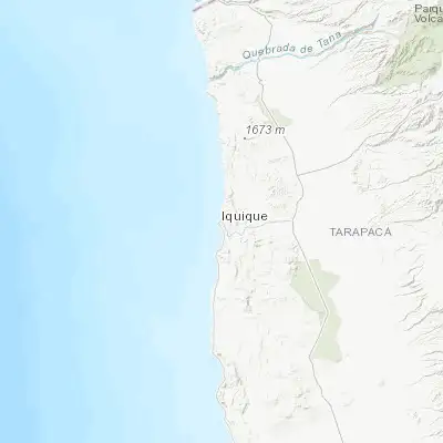 Map showing location of Iquique (-20.213260, -70.150270)