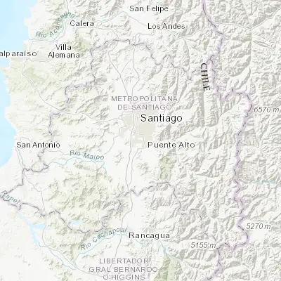 Map showing location of La Pintana (-33.583310, -70.634190)