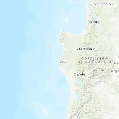 Map showing location of Lebu (-37.608250, -73.653560)