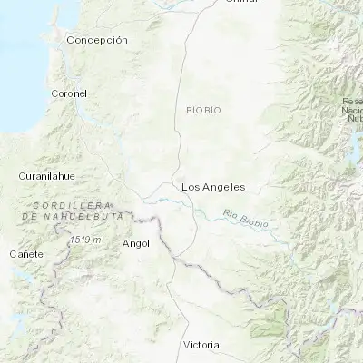 Map showing location of Los Ángeles (-37.469730, -72.353660)