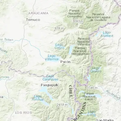 Map showing location of Pucón (-39.282230, -71.954270)
