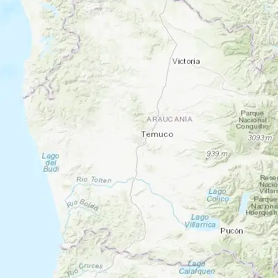 Map showing location of Temuco (-38.739650, -72.598420)