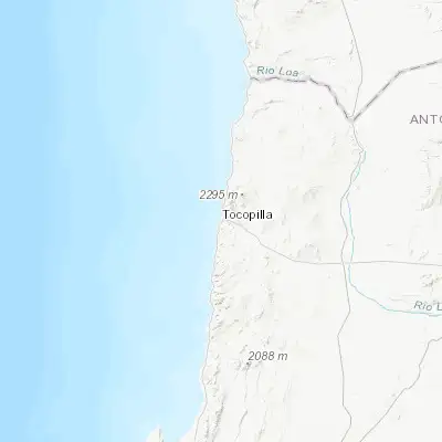 Map showing location of Tocopilla (-22.091980, -70.197920)
