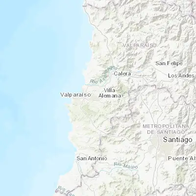 Map showing location of Villa Alemana (-33.042220, -71.373330)