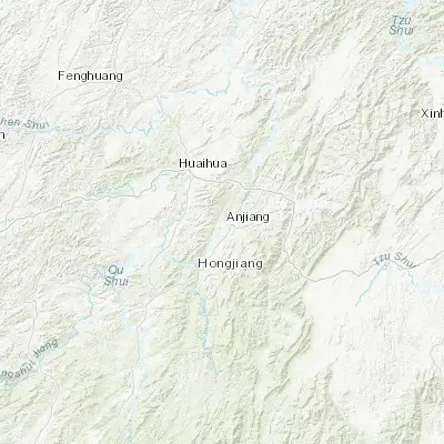 Map showing location of Anjiang (27.319440, 110.103060)