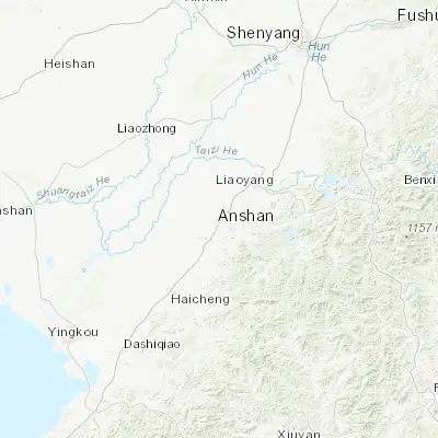 Map showing location of Anshan (41.123610, 122.990000)