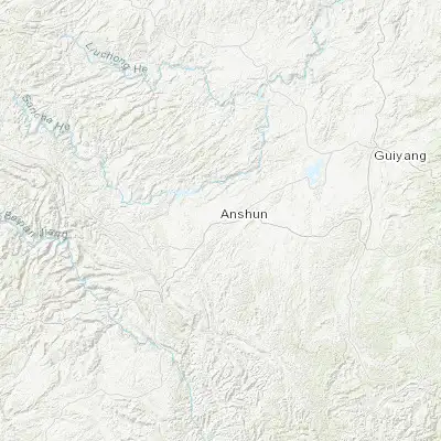 Map showing location of Anshun (26.250000, 105.933330)