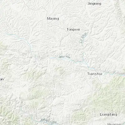 Map showing location of Baijiawan (34.695830, 105.288890)
