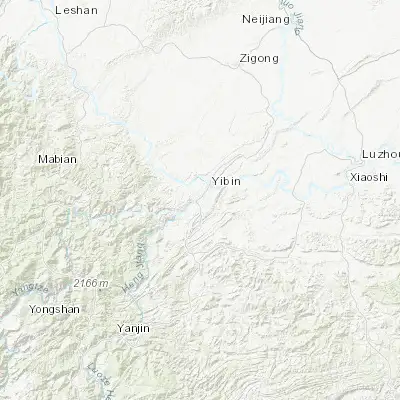 Map showing location of Baixi (28.699700, 104.549170)