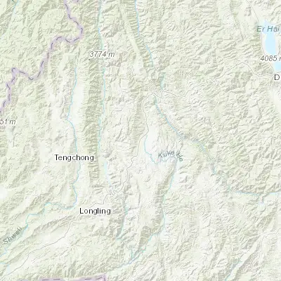 Map showing location of Baoshan (25.116260, 99.163660)