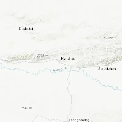 Map showing location of Baotou (40.651600, 109.843890)
