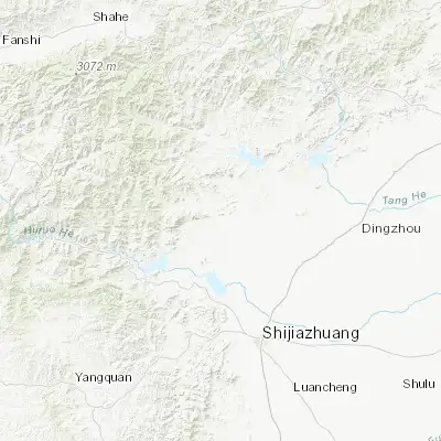 Map showing location of Beitanzhuang (38.513200, 114.287750)