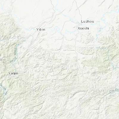 Map showing location of Bowangshan (28.307660, 105.052200)