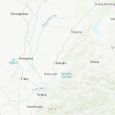 Map showing location of Changtu (42.778840, 124.095450)