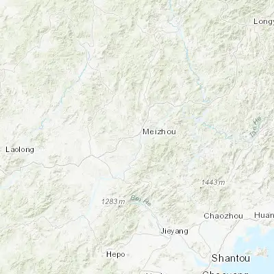 Map showing location of Chengjiang (24.279880, 116.087340)