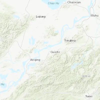 Map showing location of Chizhou (30.661340, 117.477830)