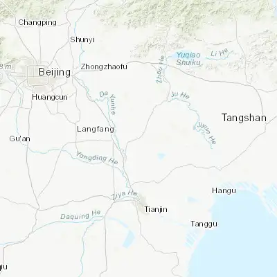 Map showing location of Cuihuangkou (39.525830, 117.180560)