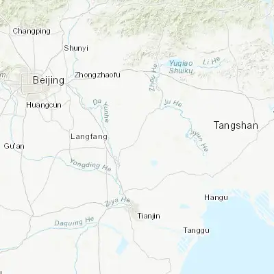 Map showing location of Dakoutun (39.583330, 117.228890)