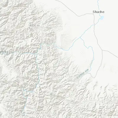 Map showing location of Damusi (37.755550, 76.612300)