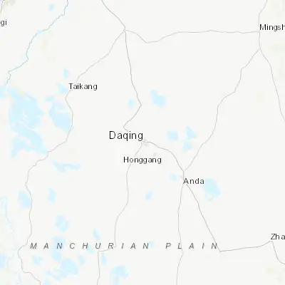 Map showing location of Daqing (46.583330, 125.000000)