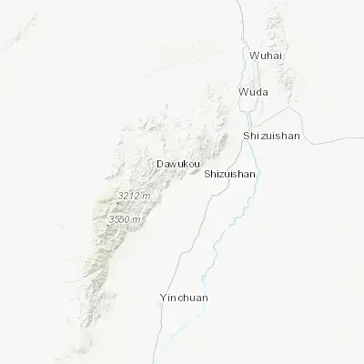 Map showing location of Dawukou (39.041940, 106.395830)