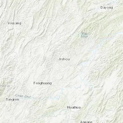Map showing location of Dehang (28.307100, 109.796680)