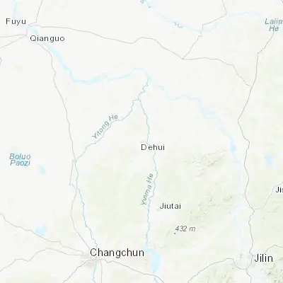 Map showing location of Dehui (44.533330, 125.700000)
