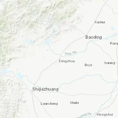 Map showing location of Dingzhou (38.513060, 114.995560)