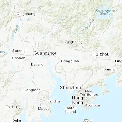 Map showing location of Dongguan (23.017970, 113.748660)